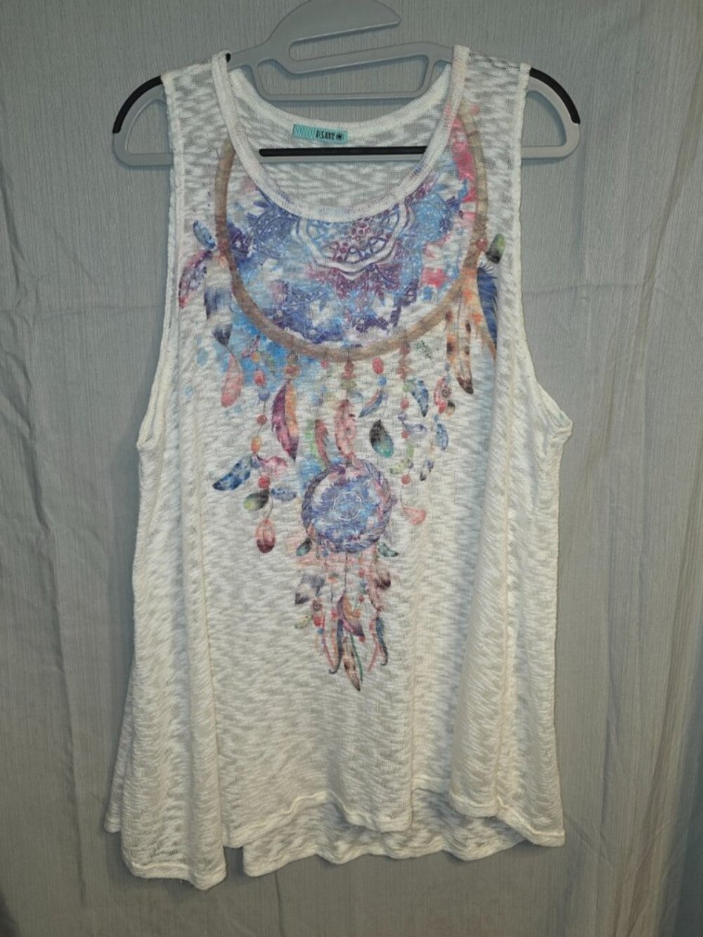 P.S. Kate Sheer Tank Top Boho Dreamcatcher Hippie Grunge Artsy Layering Piece